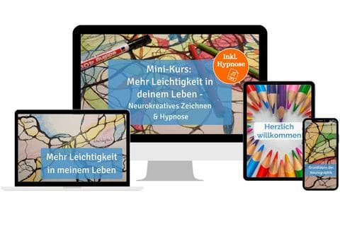 Mockup Mini-Kurs Mehr Leichtigkeit neurokreatives Zeichnen